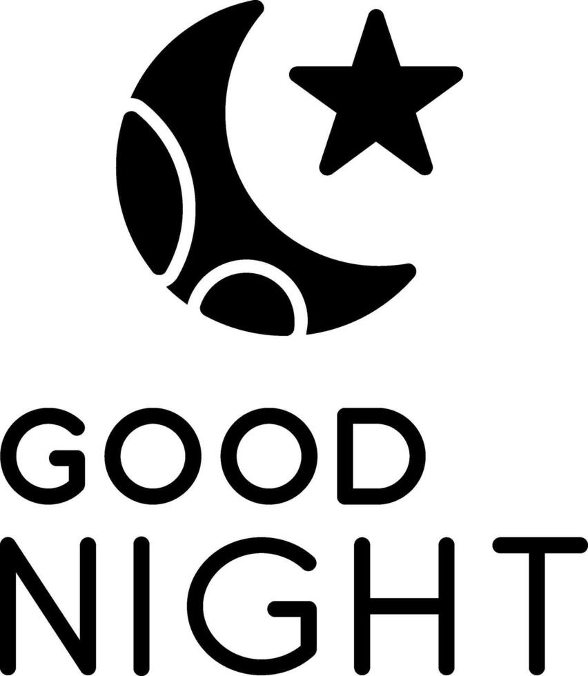 Sweet Good Night Message Glyph vector
