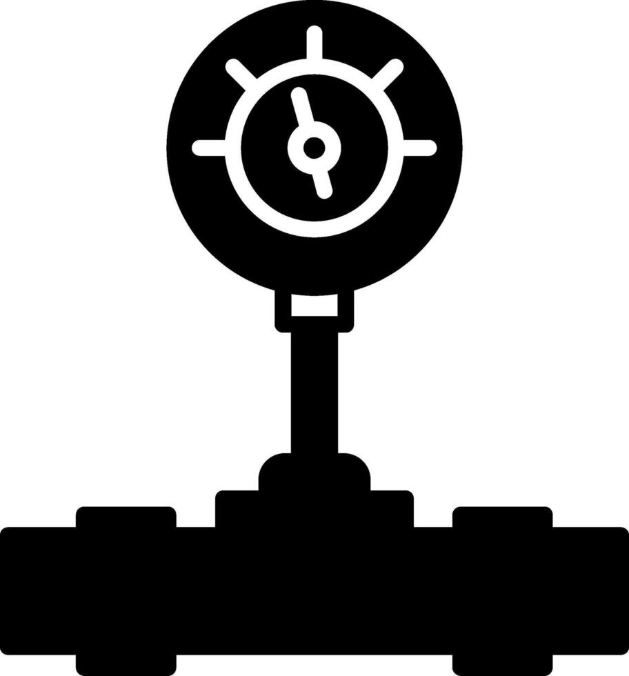 Oil Pressure Monitoring Gauge Glyph vector