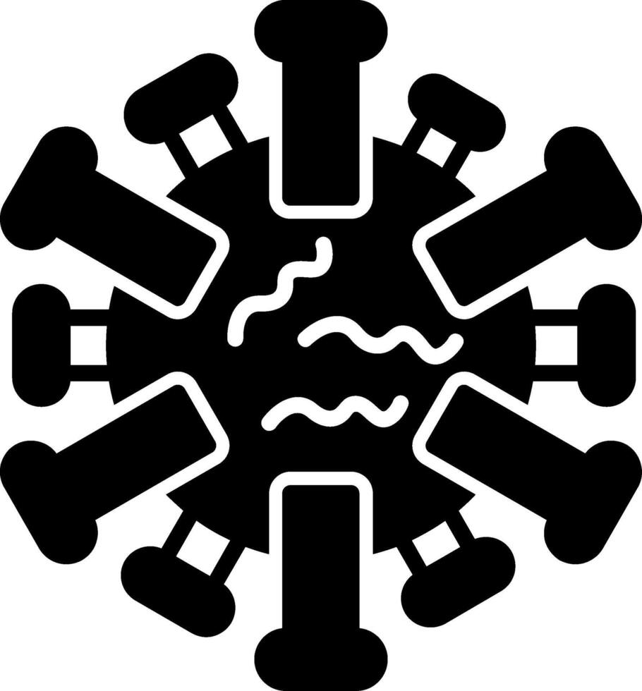 Treponema pallidum Syphilis Bacteria Glyph vector