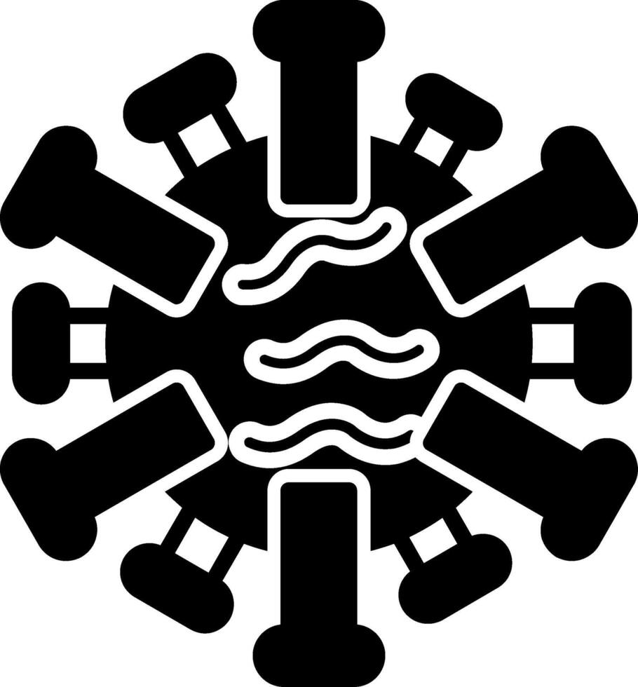 Borrelia burgdorferi Lyme Disease Spirochete Glyph vector