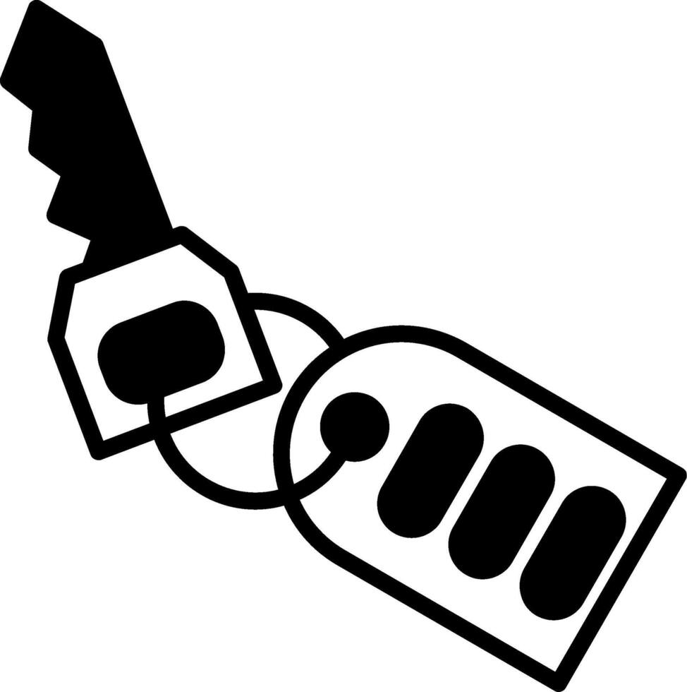 Traditional Ignition Key Glyph vector