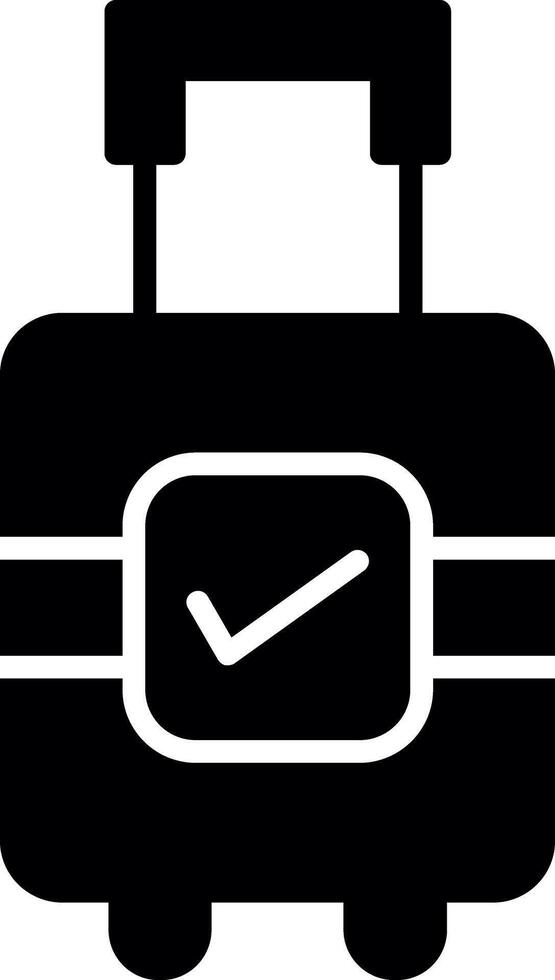 Compact Carry on Baggage Glyph vector