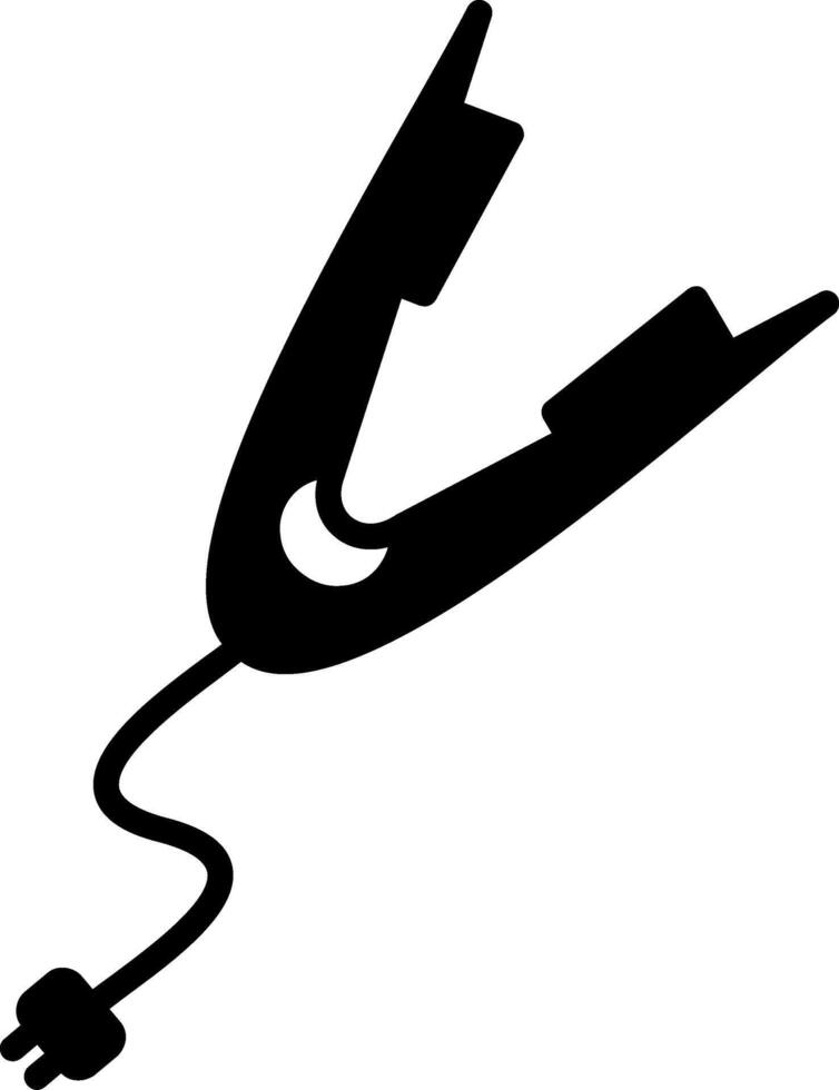 Sleek Hair Straightening Tool Glyph vector