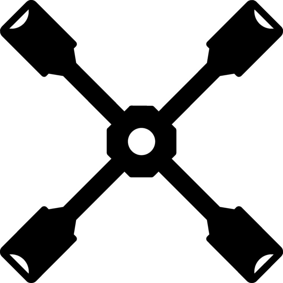 Classic Tire Iron Tool Glyph vector