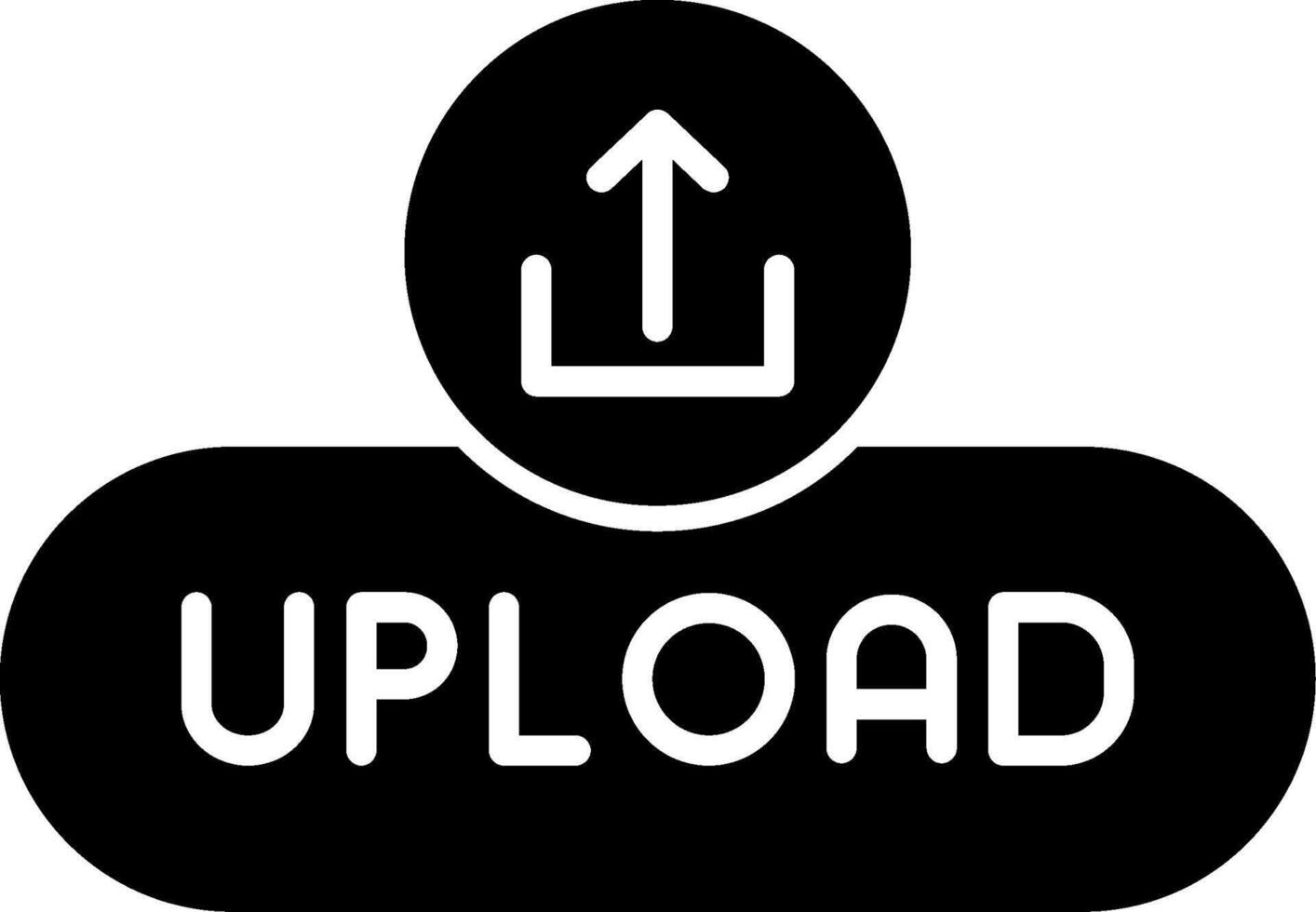 File Upload Button Glyph vector