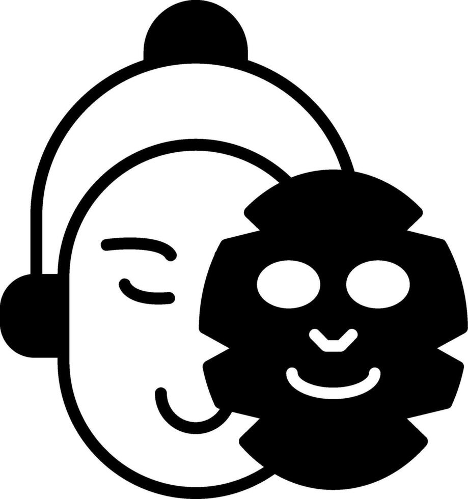 Peel Off Charcoal Mask Glyph vector