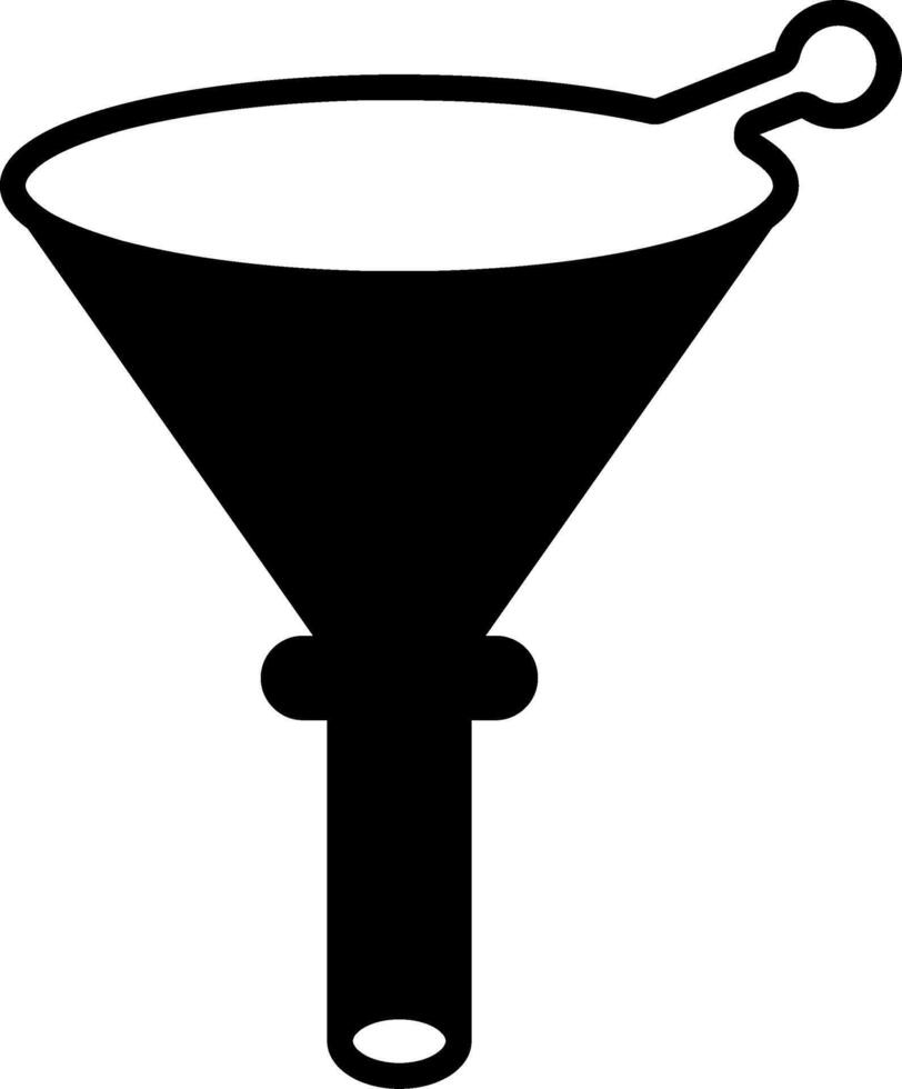 Wide Mouth Funnel Glyph vector