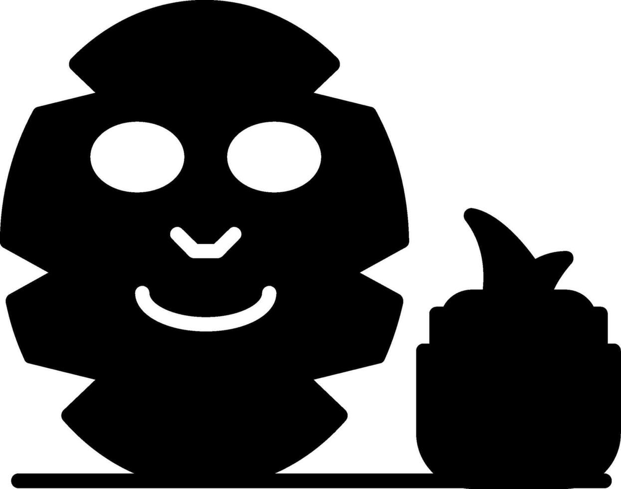 Oxygenated Bubble Sheet Mask Glyph vector