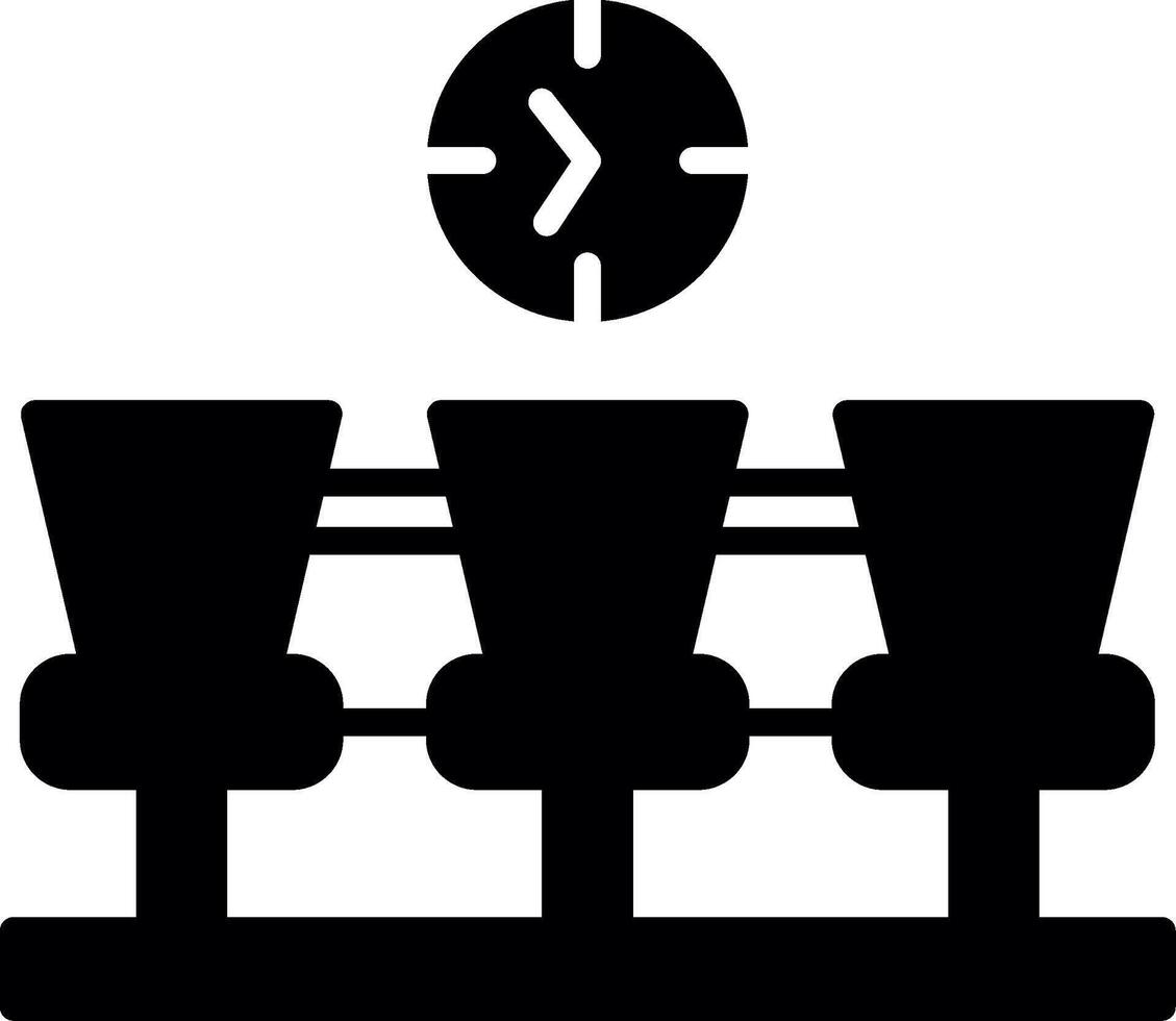 Indoor Passenger Waiting Zone Glyph vector