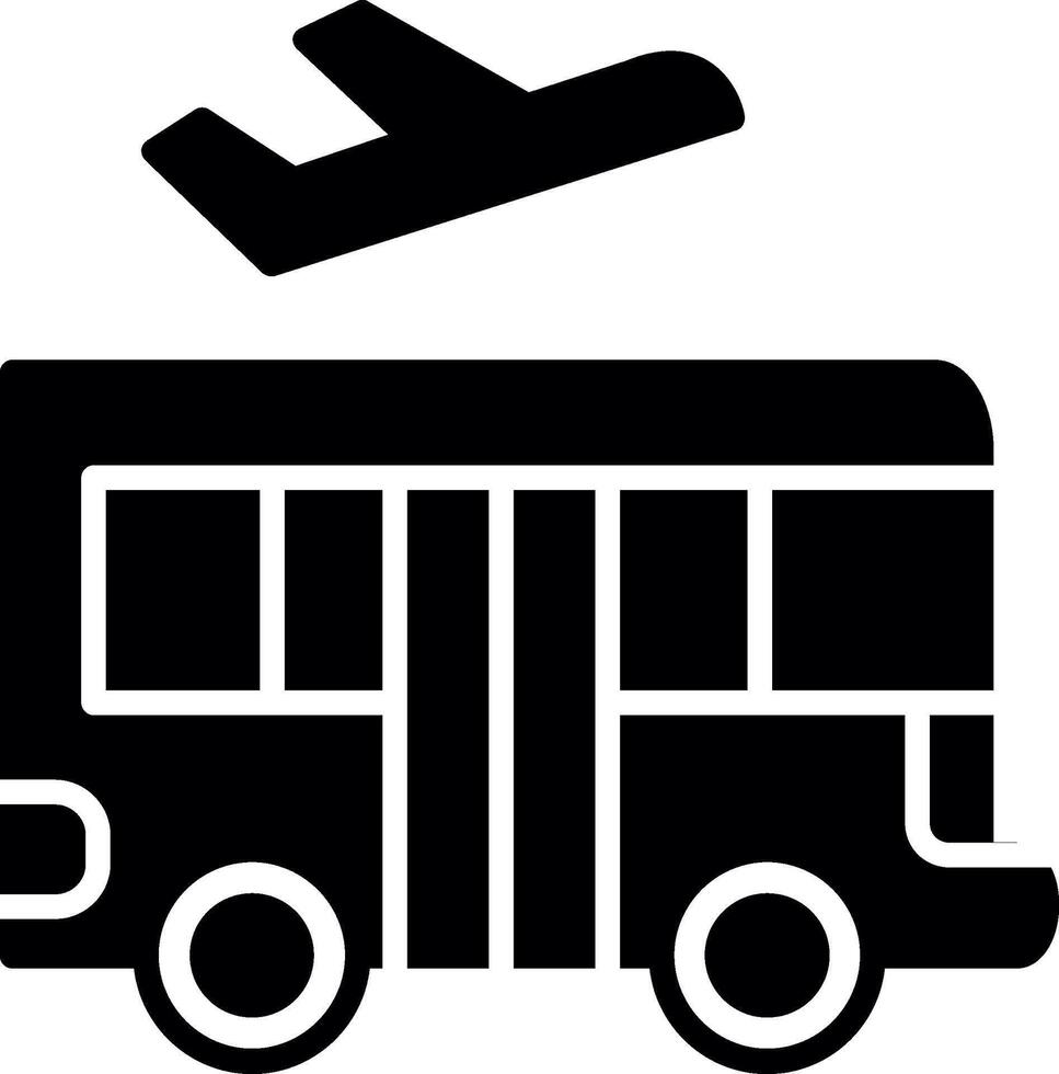 Airport Shuttle Bus Service Glyph vector
