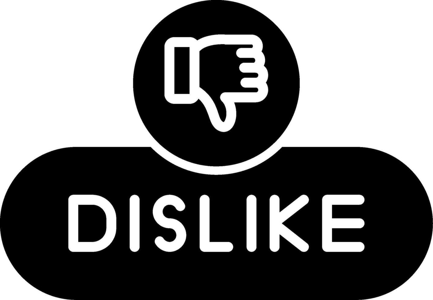 Dislike Reaction Button Glyph vector