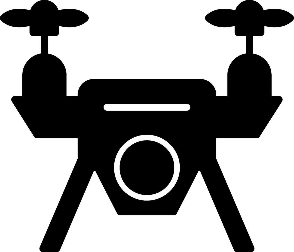Quad Drone with Camera Glyph vector