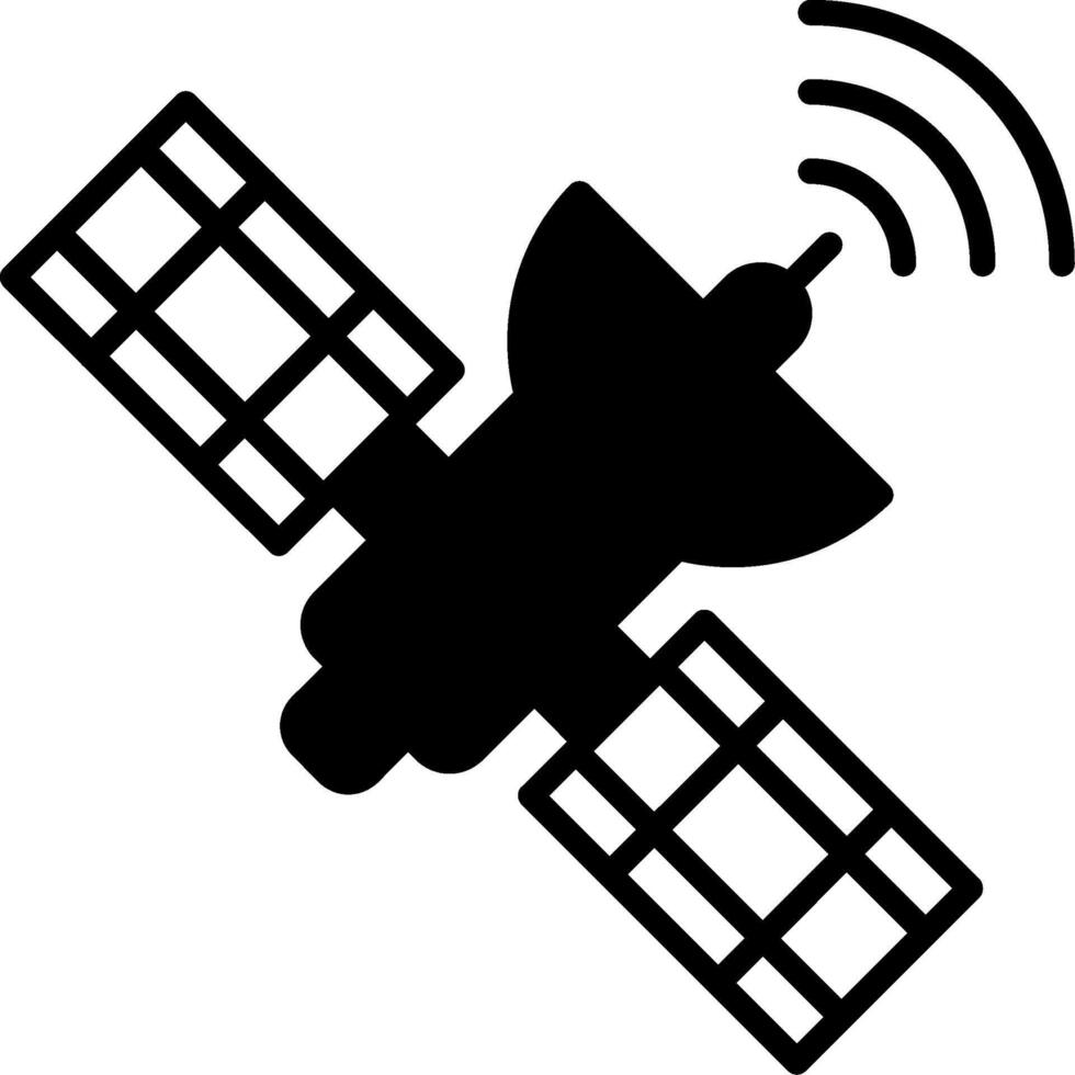 Communication Satellite Dish Glyph vector