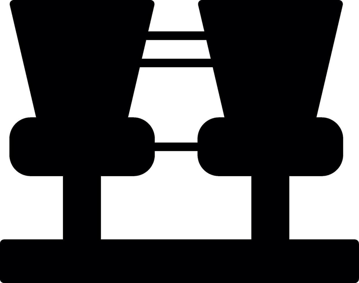 Platform Bench Seating Glyph vector
