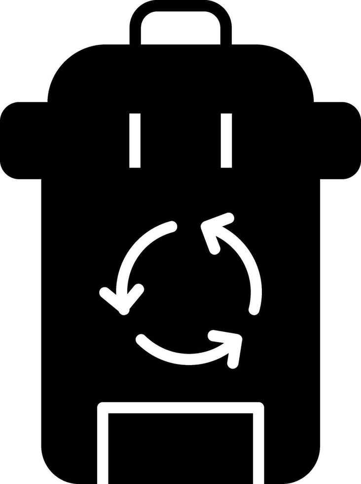 Recyclable Waste Bin Glyph vector