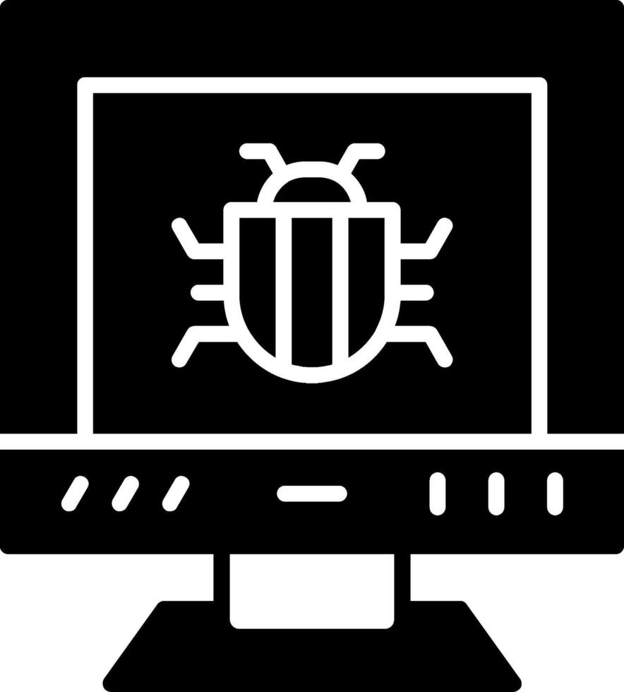 Software System Bug Errors Glyph vector