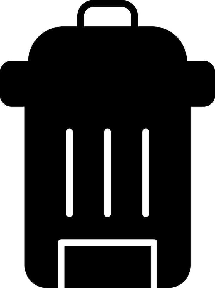 Street Trash Disposal Can Glyph vector