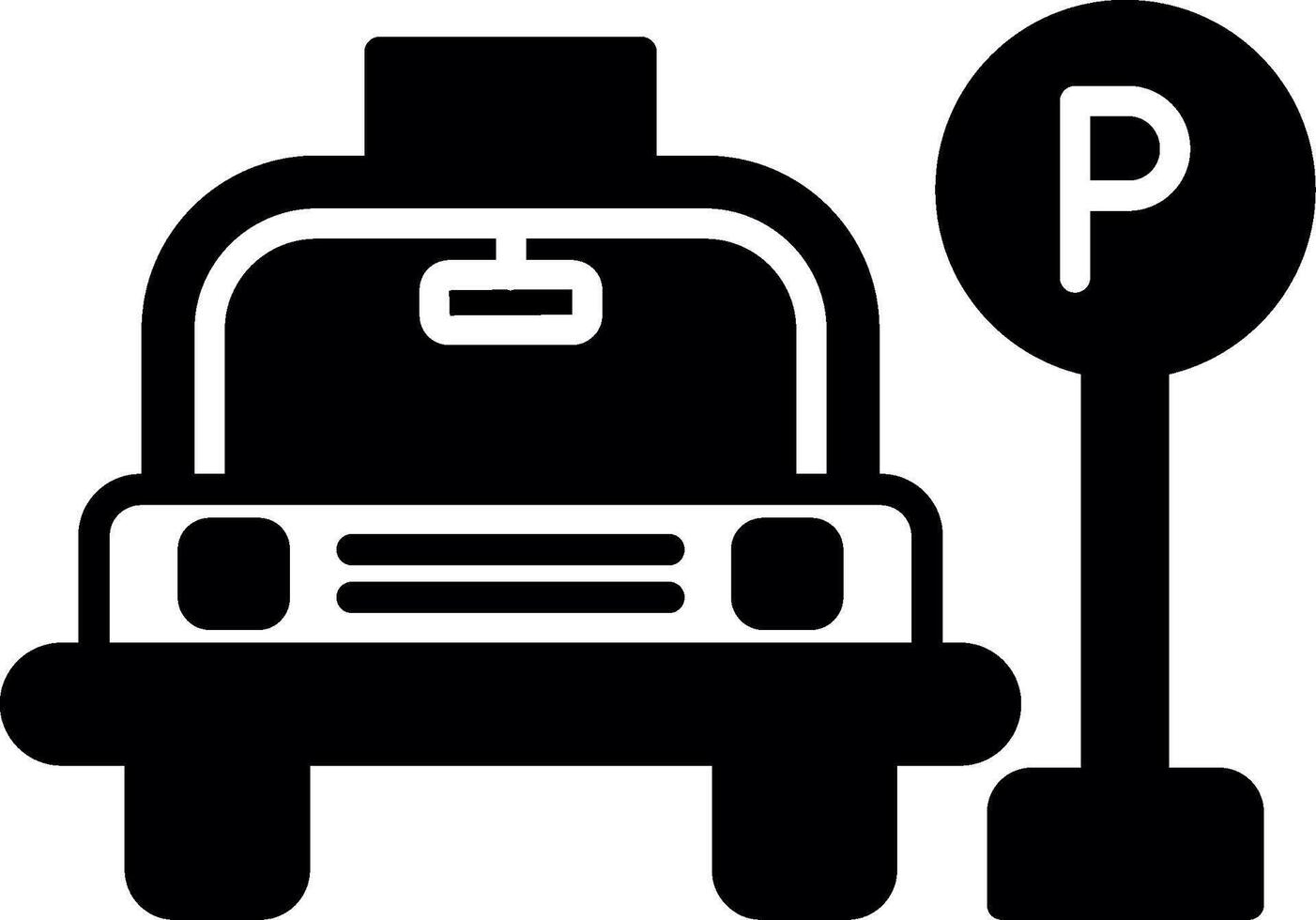 Marked Taxi Stand Area Glyph vector