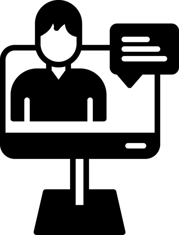 Virtual Team Conference Glyph vector