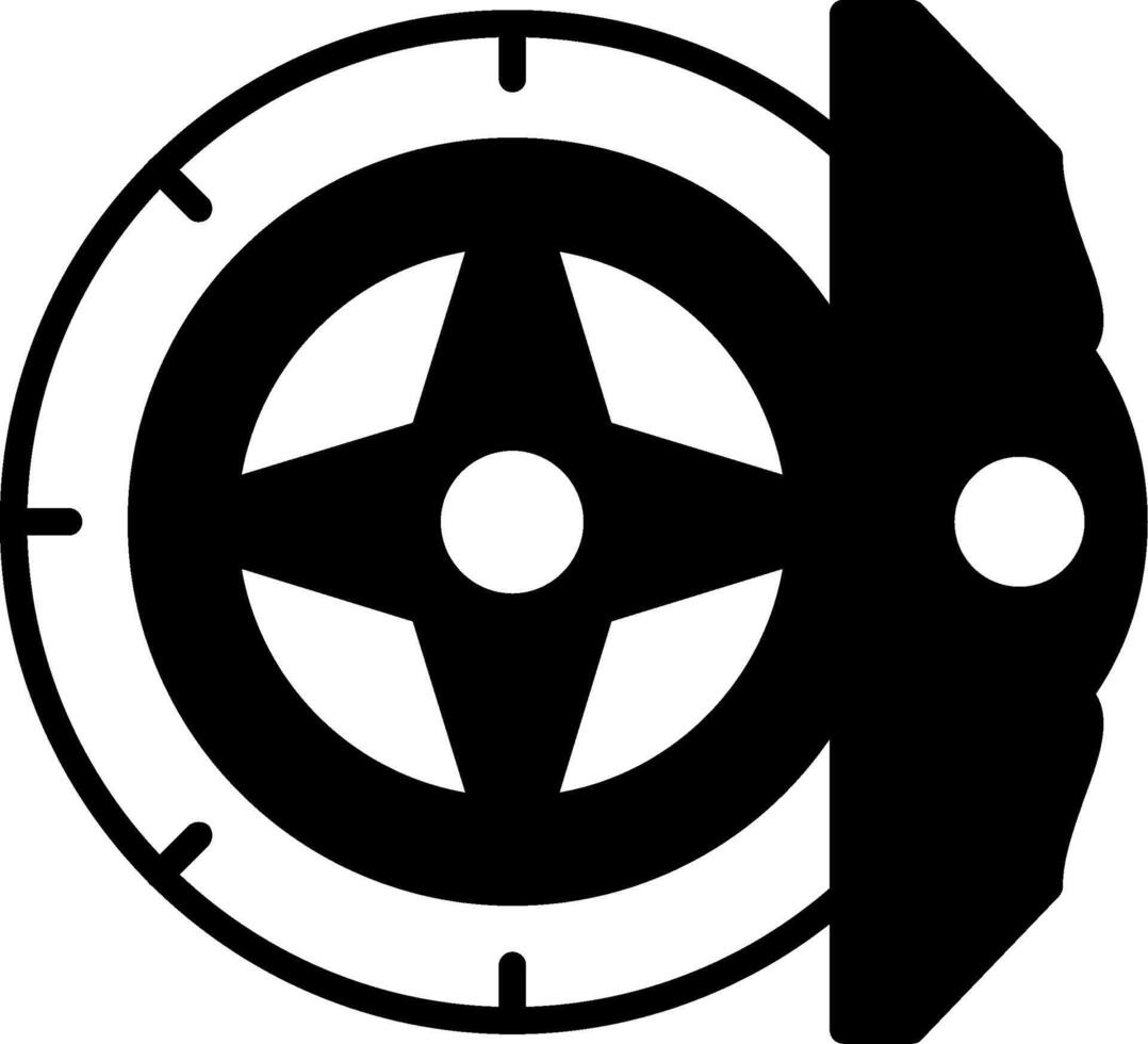 Car Brake Caliper Glyph vector