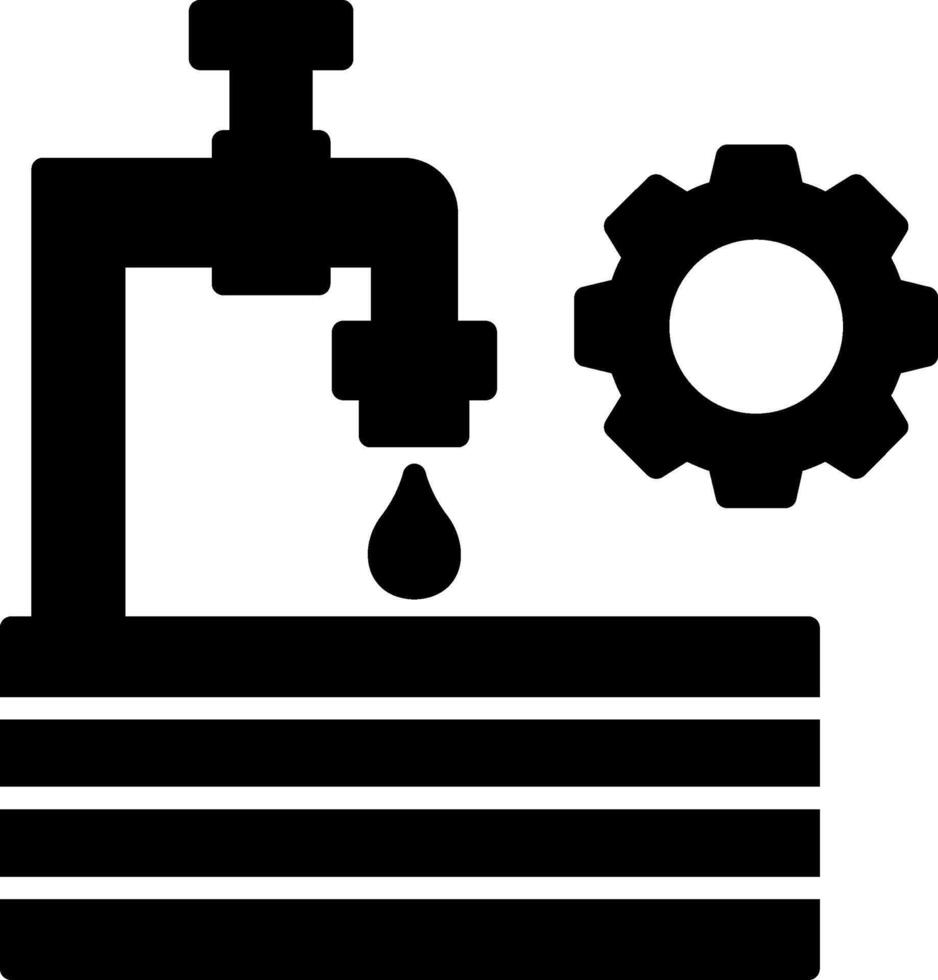 Industrial Water Pump Device Glyph vector
