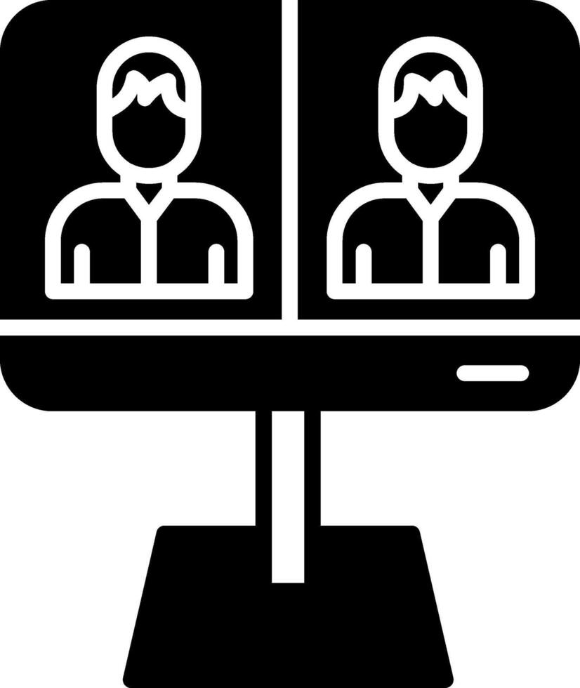 Group Audio Conference Call Glyph vector