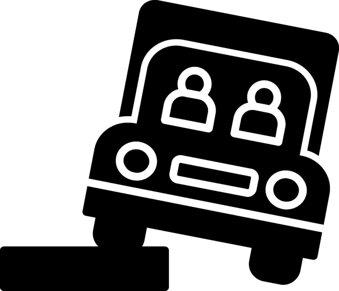 Road Shoulder Marking Glyph vector