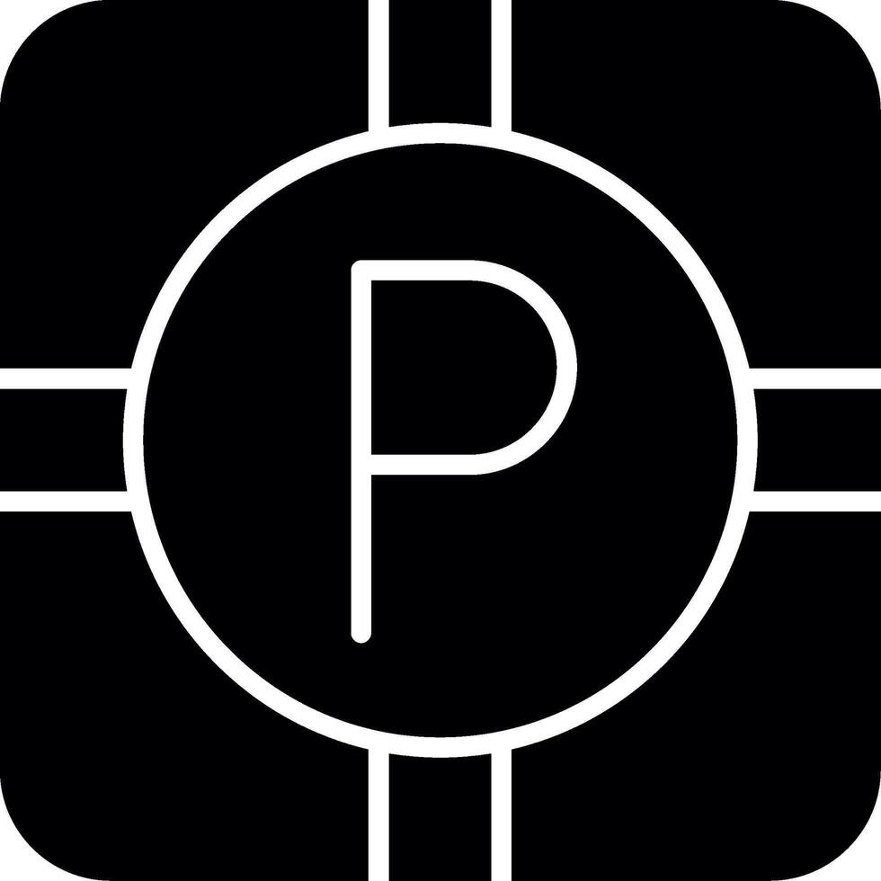 Open Air Airport Parking Lot Glyph vector