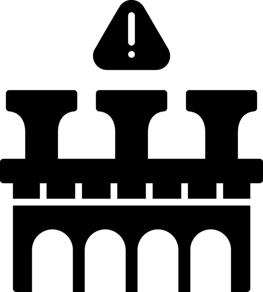 Ancient Roman Aqueduct Channel Glyph vector