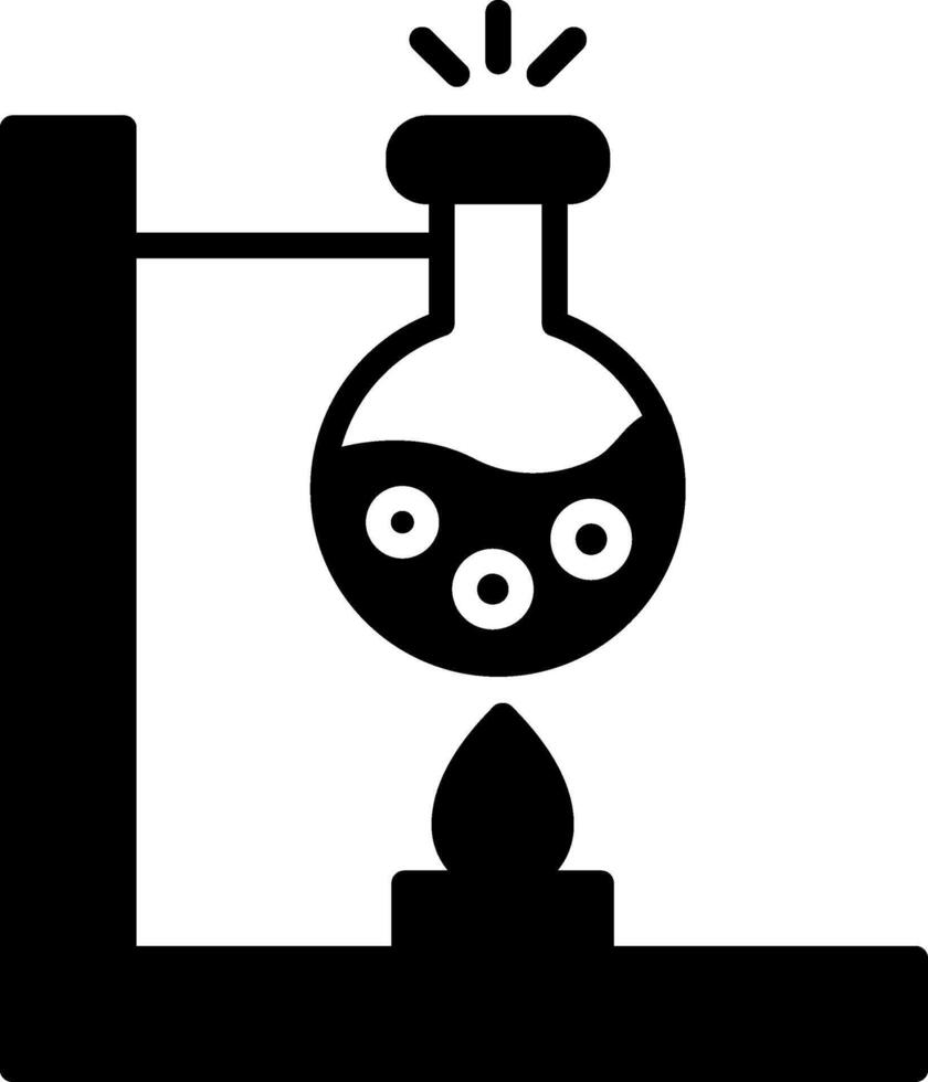 Laboratory Bunsen Burner Glyph vector