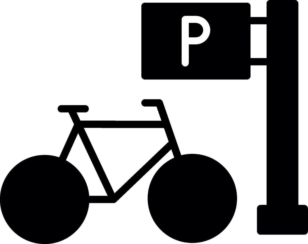 Onboard Bicycle Rack Area Glyph vector