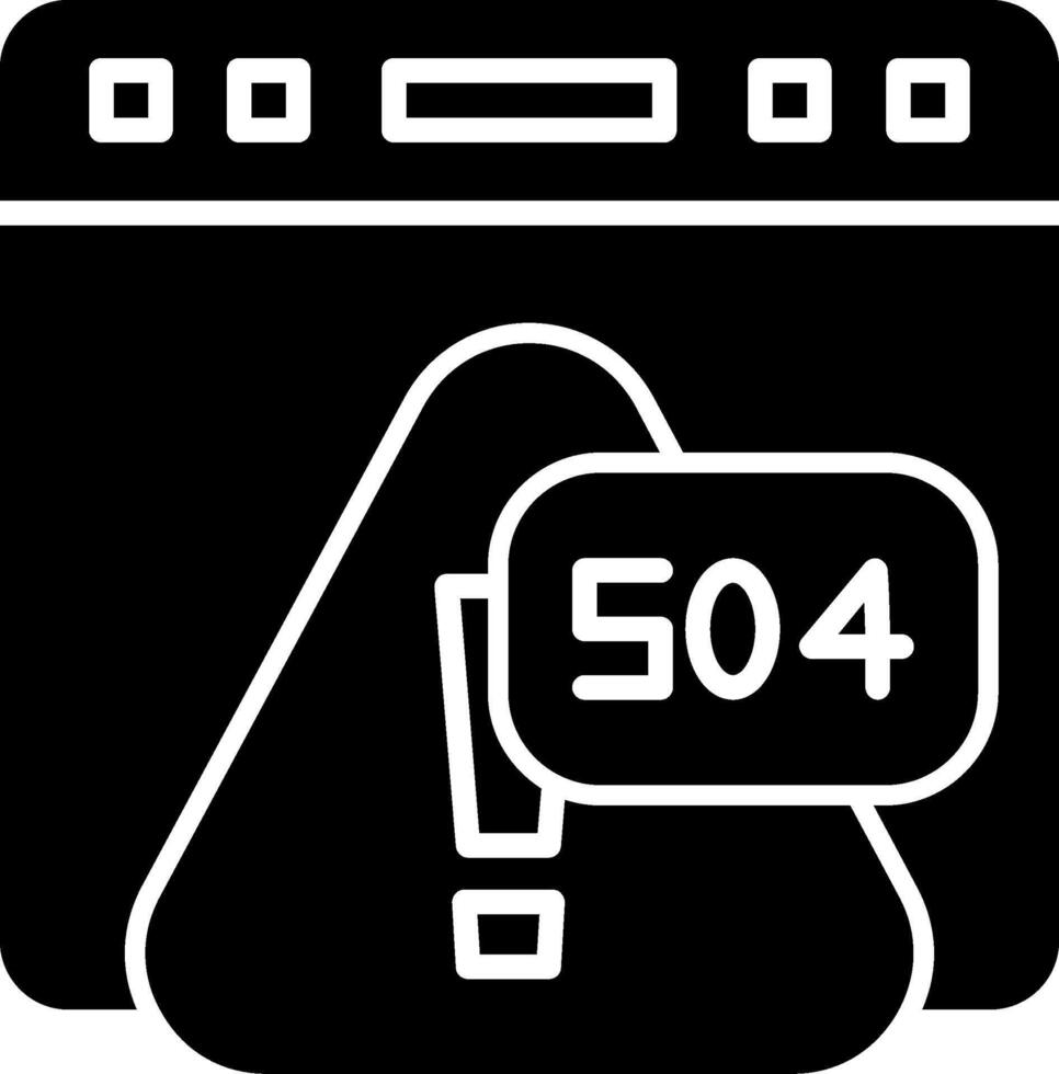 Error 504 Gateway Timeout Alert Glyph vector
