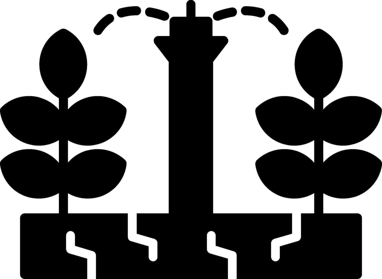 Farming Land Irrigation Channel Glyph vector
