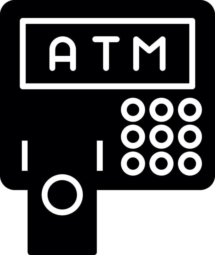 Station ATM Machine Glyph vector