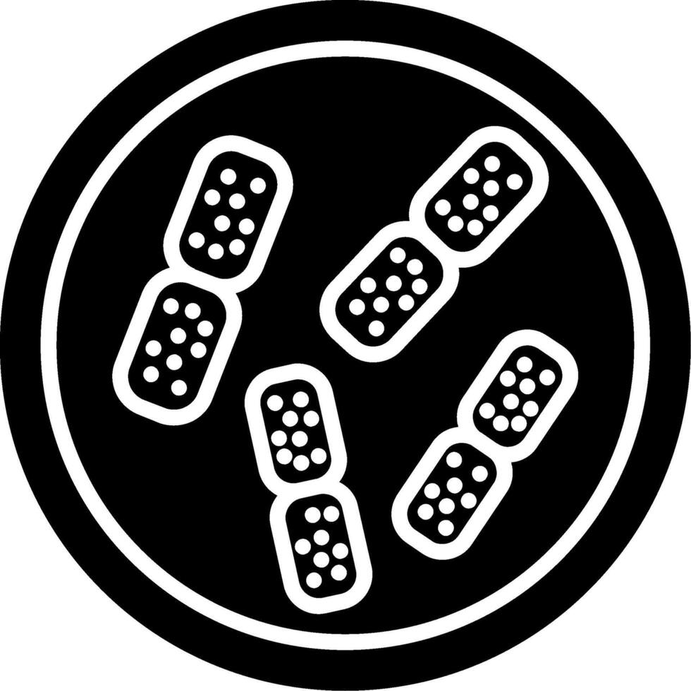 Bacteroides fragilis Anaerobic Gut Bacteria Glyph vector