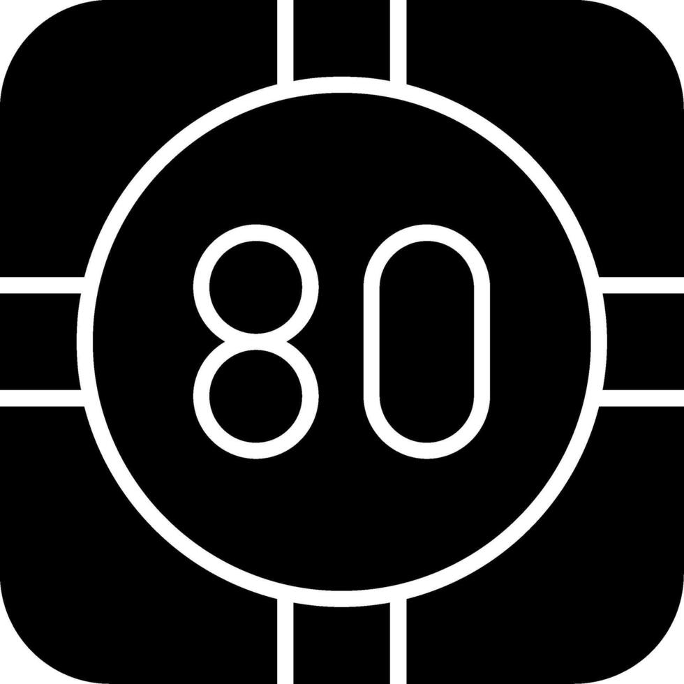 Speed Limit Road Sign Glyph vector