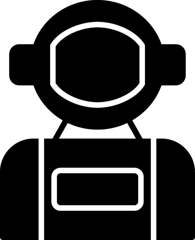 Floating Astronaut in Space Glyph vector