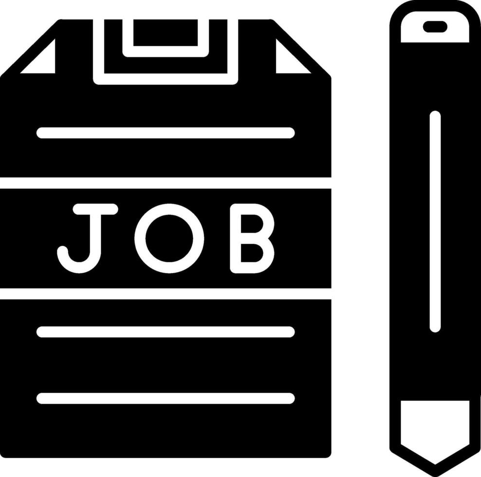 Detailed Job Role Description Glyph vector