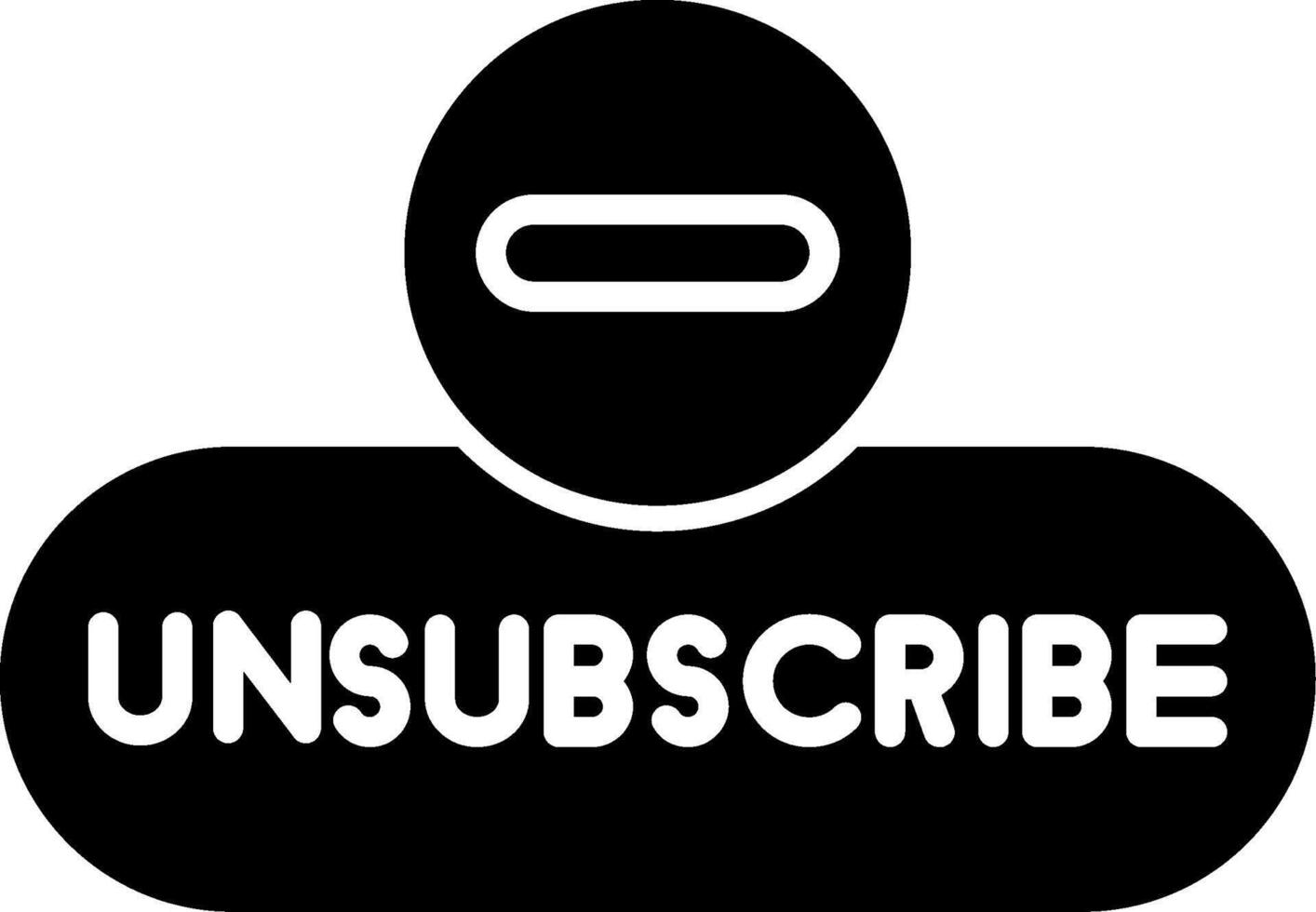 Unsubscribe Alert Button Glyph vector