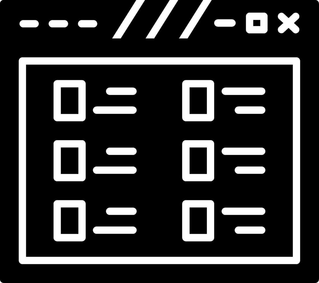 Interactive Web Task Checklist Glyph vector
