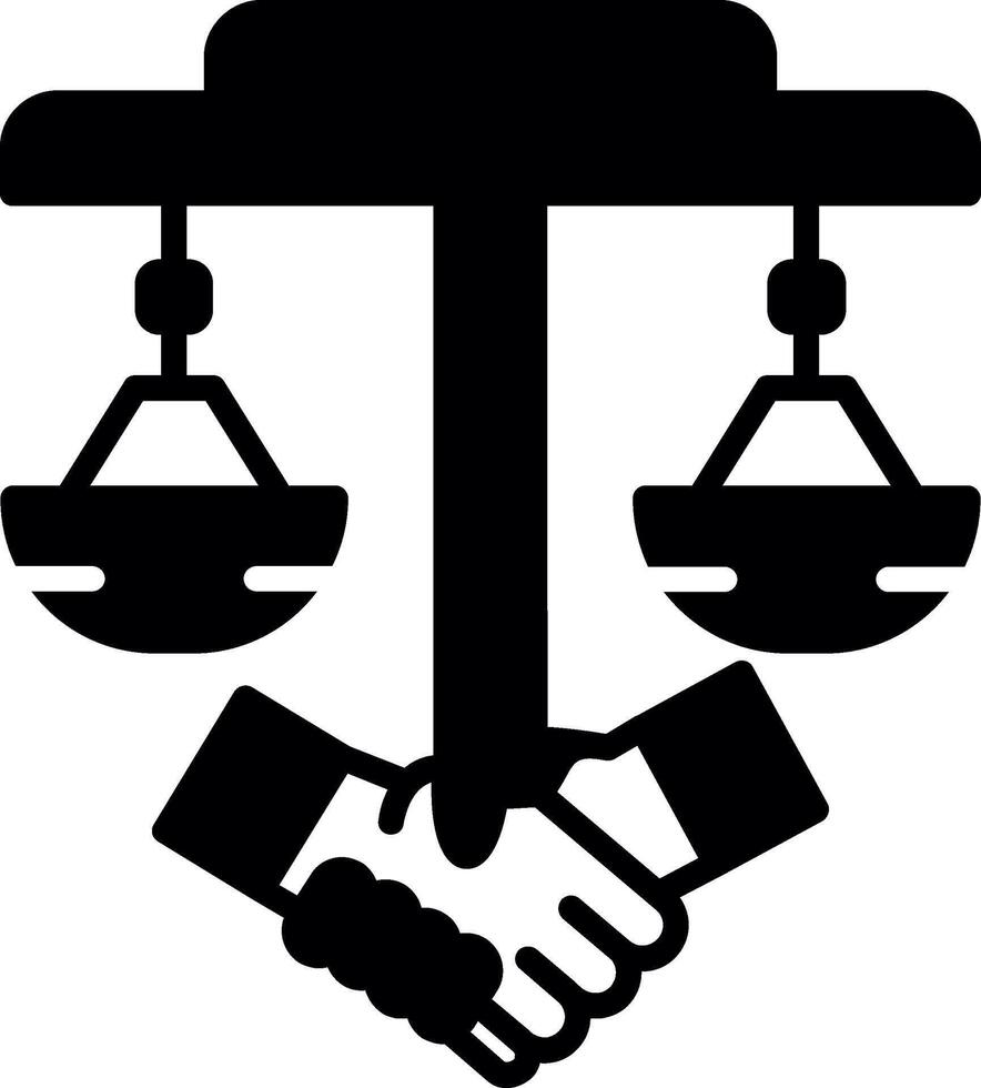 Conflict Dispute Resolution Glyph vector