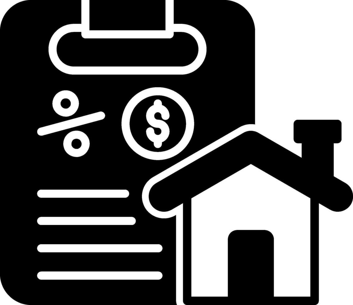 Mortgage Home Loan Paperwork Glyph vector
