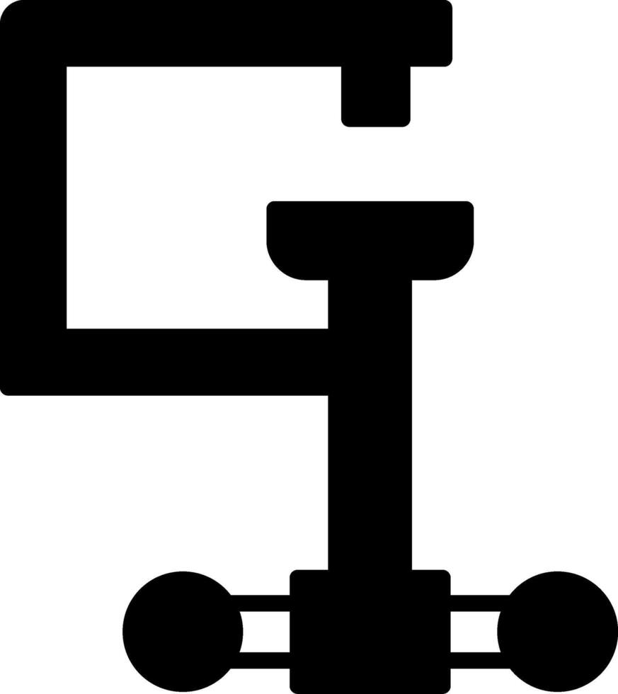 Adjustable Metal Clamp Glyph vector