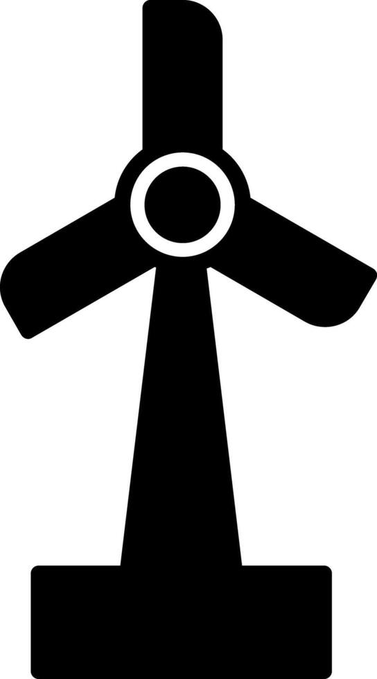 Renewable Wind Turbine Tower Glyph vector