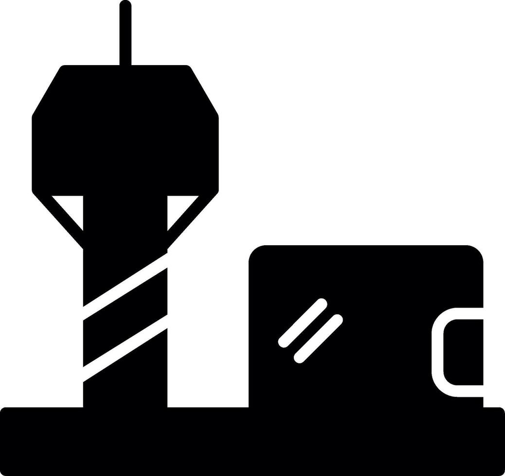 Extendable Aircraft Jetway Glyph vector