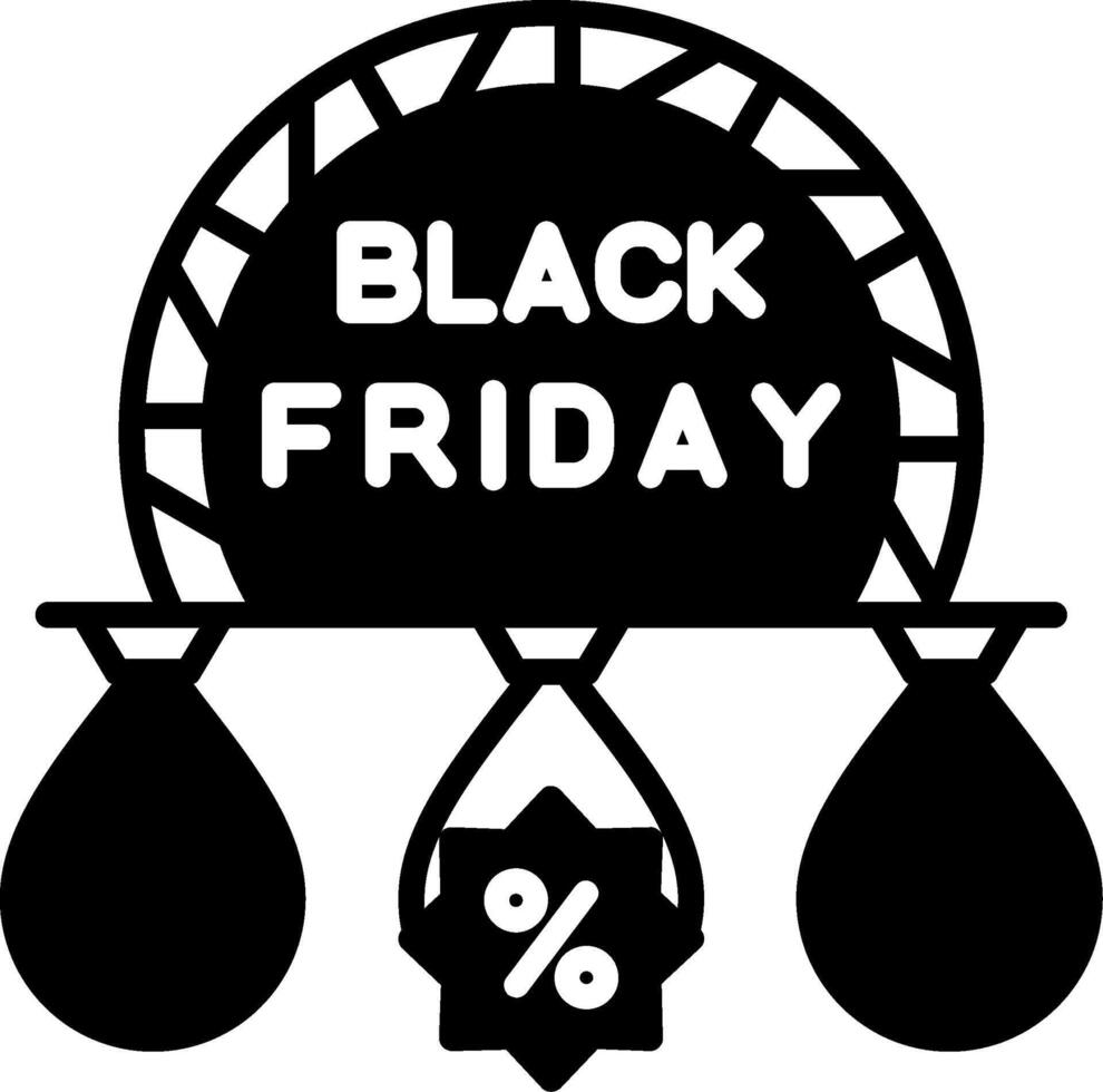 Flashy Black Friday Sign Glyph vector
