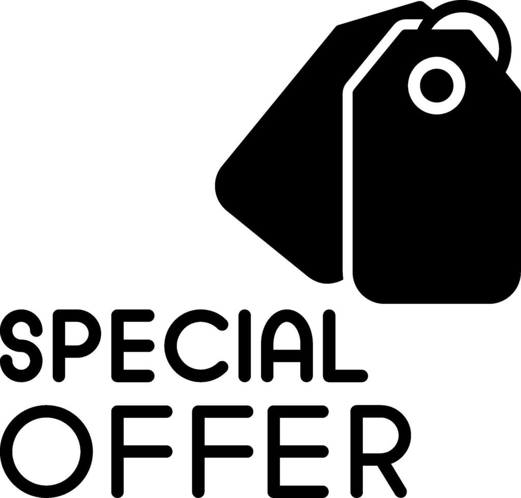 Exclusive Special Offer Message Glyph vector