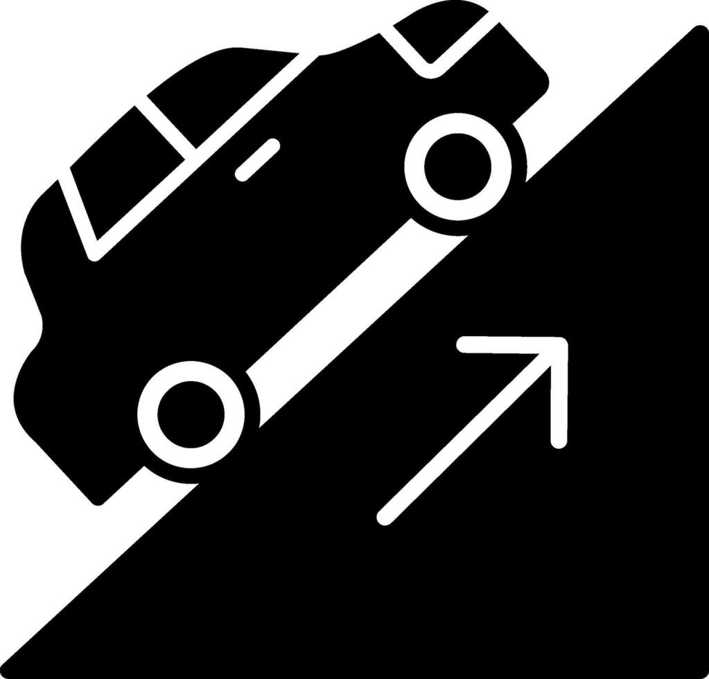 Uphill Hill Start Technique Glyph vector