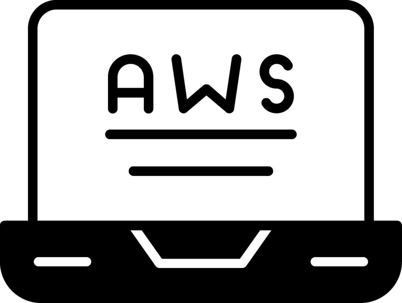 AWS Cloud Computing Icon Glyph vector
