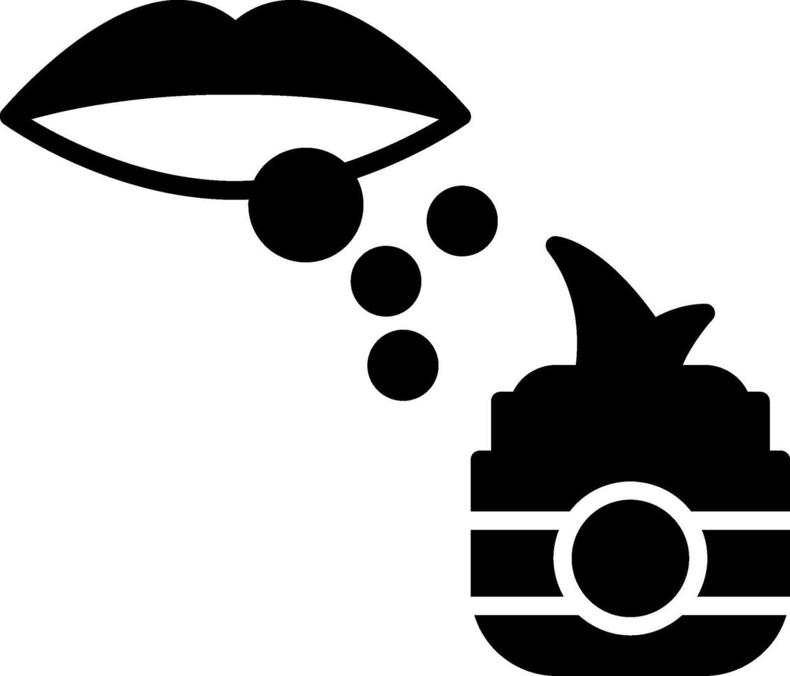 Hydrating Lip Care Mask Glyph vector